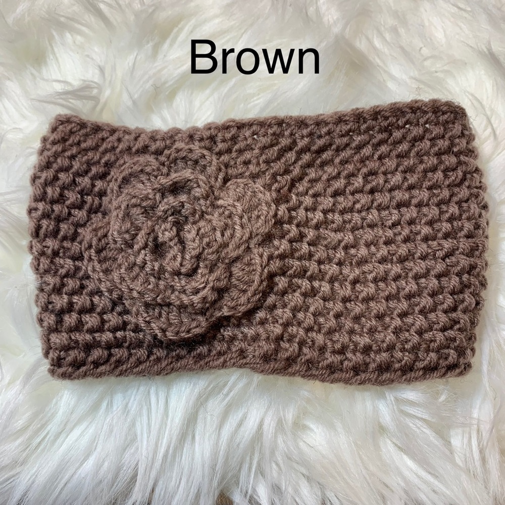 💥Knitted Headband Ear Warmer with Flower